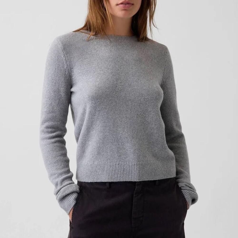 Gap Women's Heather Gray Cashsoft Crewneck Sweater Size Small